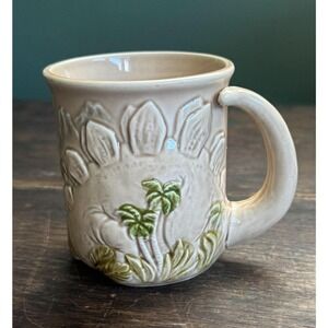 1980 Enesco Stegosaurous Dinosaur Coffee Mug Textured Raised Image
